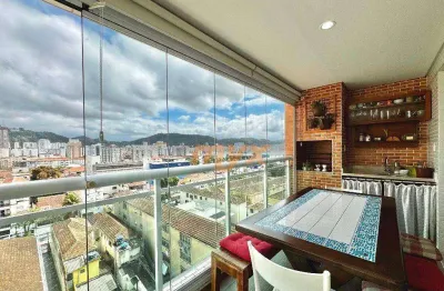 Apartamento com 3 dormitórios à venda, 109 m² por r$ 1.250.000,00 - gonzaga - santos/sp