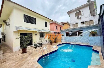 Sobrado com 4 dormitórios à venda, 250 m² por r$ 2.700.000,00 - aparecida - santos/sp