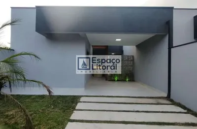Linda casa térrea, moderna, com 2 suítes, churrasqueira, em bairro residencial a 5 minutos do centr