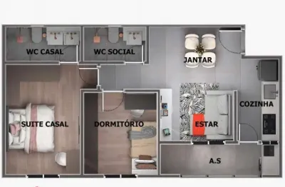 Apartamento à venda 2 quartos 1 suíte 1 vaga rudge ramos - são bernardo do campo - sp