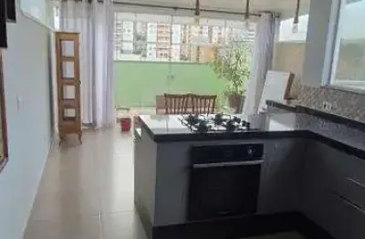 Cobertura locação 1 quarto escritório mobiliado área gourmet vila alice - santo andré - sp