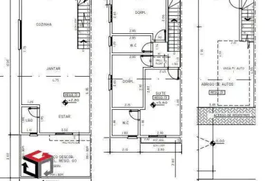 Sobrado à venda 3 quartos 1 suíte 2 vagas campestre - santo andré - sp