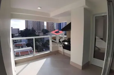Apto no campestre de 78 m², com varanda gourmet, andar alto, vista livre, 2 suítes, 2 vagas + depósito.