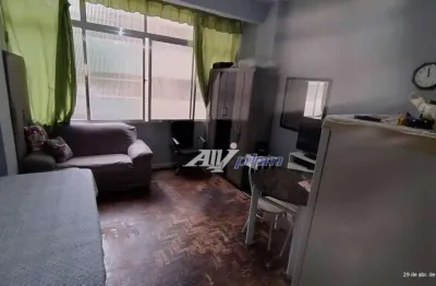 Kitnet com 1 dormitório à venda, 24 m² por r$ 240.000 - pompéia - santos/sp