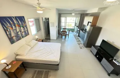 Apartamento tipo studio novo e mobiliado. churrasqueira na varanda e piscina