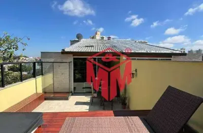 Cobertura com 3 dormitórios à venda, 200 m² por r$ 830.000,00 - vila lucinda - santo andré/sp