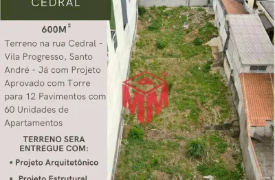 Terreno à venda na Rua Cedral, Vila Progresso, Santo André