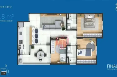 Em construção! últimas unidades! apartamento com 70 m², 3 dormitórios (1 suíte) e 2 vagas no baeta neves, são bernardo do campo.