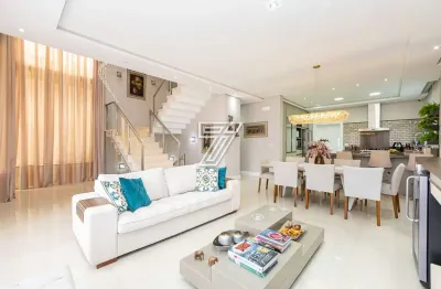Casa em condomínio fechado com 6 quartos à venda na rua hermenegildo luca, 101, santa felicidade, curitiba, 374 m2 por r$ 3.800.000