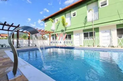 Sobrado a 450m da praia, com 2 dormitórios à venda, 97m² por r$495.000 - capricórnio iii - caraguatatuba/sp