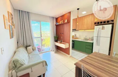 Apartamento semi mobiliado com 2 dormitórios à venda, 49 m² por r$ 375.000 - vista park residencial - jundiaí/sp