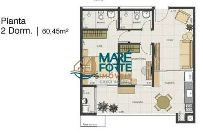 Apartamento de 02 dormitorios em condominio estilo resort (preço fechado)