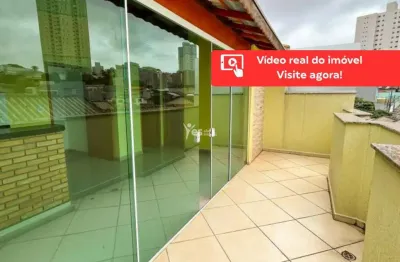 Sobrado à venda com cobertura em condomínio, churrasqueira, 02 dormitórios e 02 vagas de garagem - vila príncipe de gales, santo andré