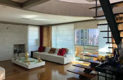 Cobertura duplex mobiliada com varanda gourmet para a venda com 414m² de área útil - bairro jardim - santo andré - sp