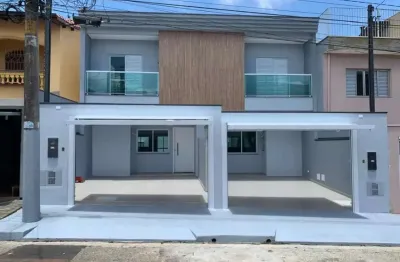 Sobrado novo 3 suítes e 2 vagas de garagem à venda em santo andré, vila marina - 174m²