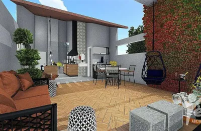 Cobertura à venda de 83m² com elevador, 2 dormitórios 1 vaga  na vila assunção. santo andré