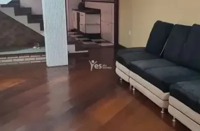 Sobrado mobiliado para locação com 350m² de área construída, com área gourmet e churrasqueira em vila eldízia, santo andré - sp