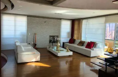 Cobertura duplex mobiliada com varanda gourmet para locação com 414m² de área útil - bairro jardim - santo andré - sp