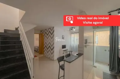 Cobertura  baixo condomínio mobiliada para aluguel em santo andré, vila dora - 56m²