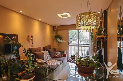 Apartamento para locação com planejados em condomínio, 02 dormitórios e 01 vaga de garagem - vila homero thon, santo andré.