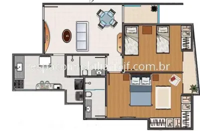 Apartamento 2 quartos (1 suíte), varanda e 1 vaga de garagem, à venda no bairro jardim laranjeiras, juiz de fora - mg