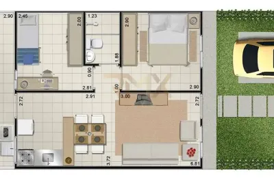 Casa à venda neo residencial, 2 quartos, área gourmet churrasqueira, 1 vaga coberta - são pedro - juiz de fora - mg