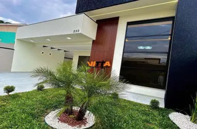 Linda casa alto padrão com 3 quartos, suíte e área gourmet a venda em fazenda rg