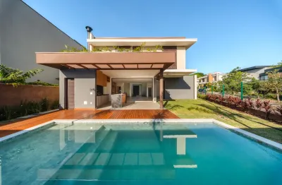Casa nova moderna à venda com vista pra mata em condomínio fechado alphaville dom pedro 3