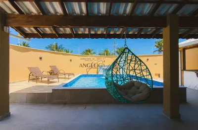 Magnífica casa alto padrão frente mar, no balneário itaóca - mongaguá/sp