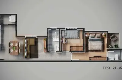 Apartamento a venda: 47m², 2 dormitórios, 1suíte, 1 vagas, por 399 mil, campestre - santo andré