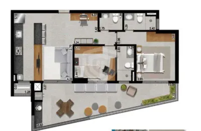 Apartamento com 2 suítes, 97,05mts, à venda no edifício ak 1107