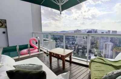 Novare - cobertura triplex com 169m², 2 suítes, 2 vagas, mobiliado e decorado em