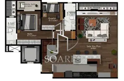 You residence -venha não perca a oportunidade com 2 a 3 quartos 203