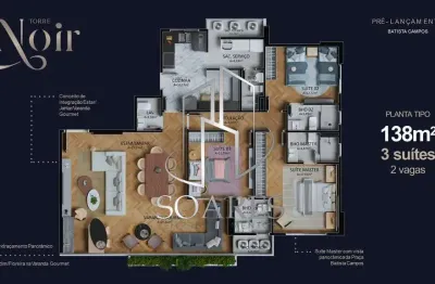 Torre noir – apto leal moreira com 2 vagas e área de lazer completa
