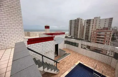 Cobertura vista mar com 05 dormitórios na vila tupi em praia grande - sp.