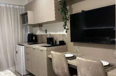 Flat mobiliado beira mar com 1 dormitório à venda, 22 m² por r$ 450.000 - jardim oceania - joão pessoa/pb