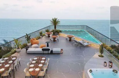 Flat beira mar com 1 dormitório à venda, 26 m² por r$ 525.000 - bessa - joão pessoa/pb