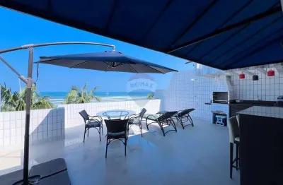 Cobertura duplex à venda, frente ao mar em boracéia, bertioga - sp
