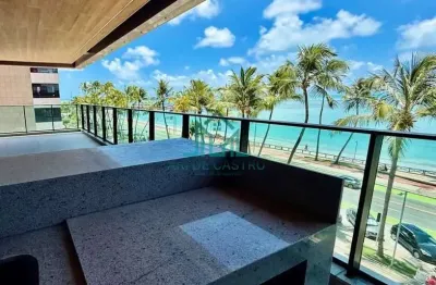 Mansão galba accioly - apartamento a beira-mar de ponta verde, com 4 suítes, varanda gourmet com 60m² e 5 a 6 vagas de garagem.