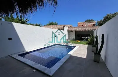 Casa mobiliada com 150,14m² com 3 suítes, piscina, em são miguel dos milagres - alagoas