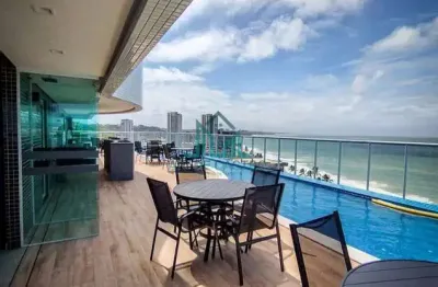 Apartamento beira-mar studio com 30m² com varanda gourmet, praia de  cruz das almas - maceió alagoas