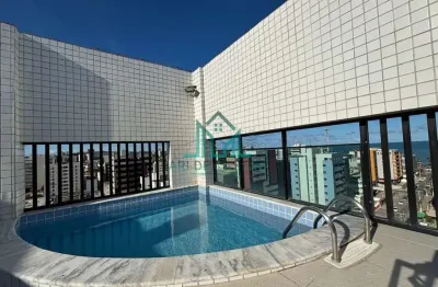 Cobertura garden com vista mar e piscina, 193m², nascente, mobiliada na 3ª quadra da praia de jatiuca - maceió alagoas