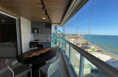 Apartamento com 3 suítes, 192m² em andar alto nascente à beira-mar da praia de cruz das almas - maceió