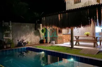 Casa a venda villa tatu, 5 suítes, piscina mobiliada à 100m da praia de tatuamunha, rota ecológica de milagres - alagoas