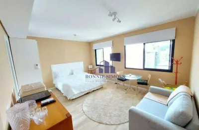 Apartamento flat à venda mobiliado, 30 m², ed. slaviero, av. rouxinol, 1 dormitório, 1 banheiro, 1 vaga, próximo do shopping ibirapuera