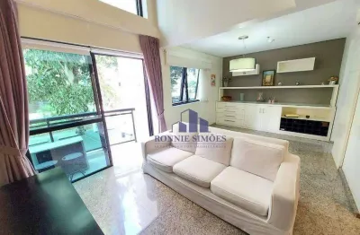 Apartamento duplex, semi mobiliado, à venda em moema, 70 m², ed. international duplex residence, av. ibijaú, 1 suíte, 2 banheiros, 1 vaga