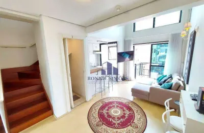 Apartamento duplex mobiliado à venda em moema, 44 m², ed. international duplex residence, av. ibijaú, 355, 1 dormitório, 1 suíte, 1 vaga