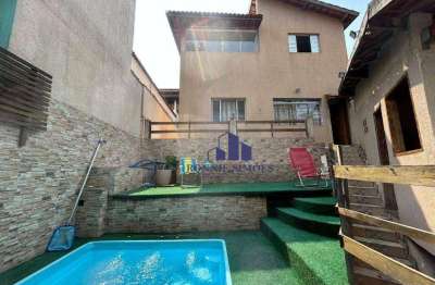 2 sobrados residenciais com piscina à venda no jabaquara, 265 m² terreno, 300 m², 3 dorm., 1 suíte, 4° dormi. Reversível mais 1 escritório, 2 vagas