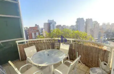 Apartamento duplex mobiliado à venda, 143 m², moema, ed. blue loft, r. diogo jácome, 2 dormitórios, 1 suíte, 1 sala, 2 varandas, 2 vagas
