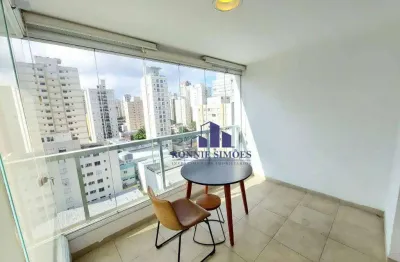 Studio mobiliado com varanda à venda, 35 m², edifício wish moema, av. aratãs, 1 dormitório, 1 banheiro, cozinha, 1 vaga, próximo do shopping e metrô
